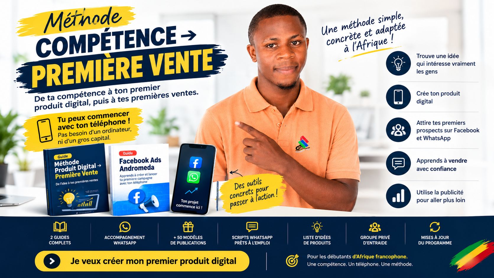 PROGRAMME D'ACCOMPAGNEMENT CRÉE ET VENDS TON PREMIER PRODUIT DIGITAL AVEC TON TÉLÉPHONE