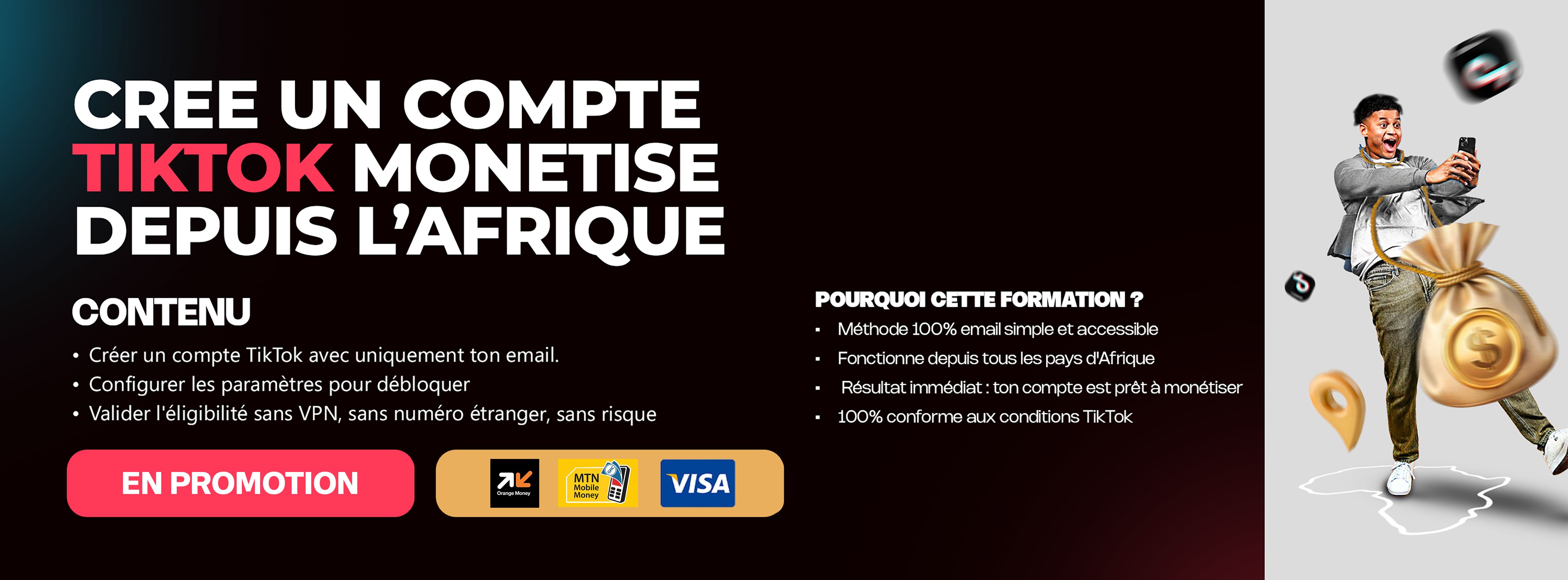 Formation TikTok : Compte Monétisé depuis l'Afrique (Sans VPN)