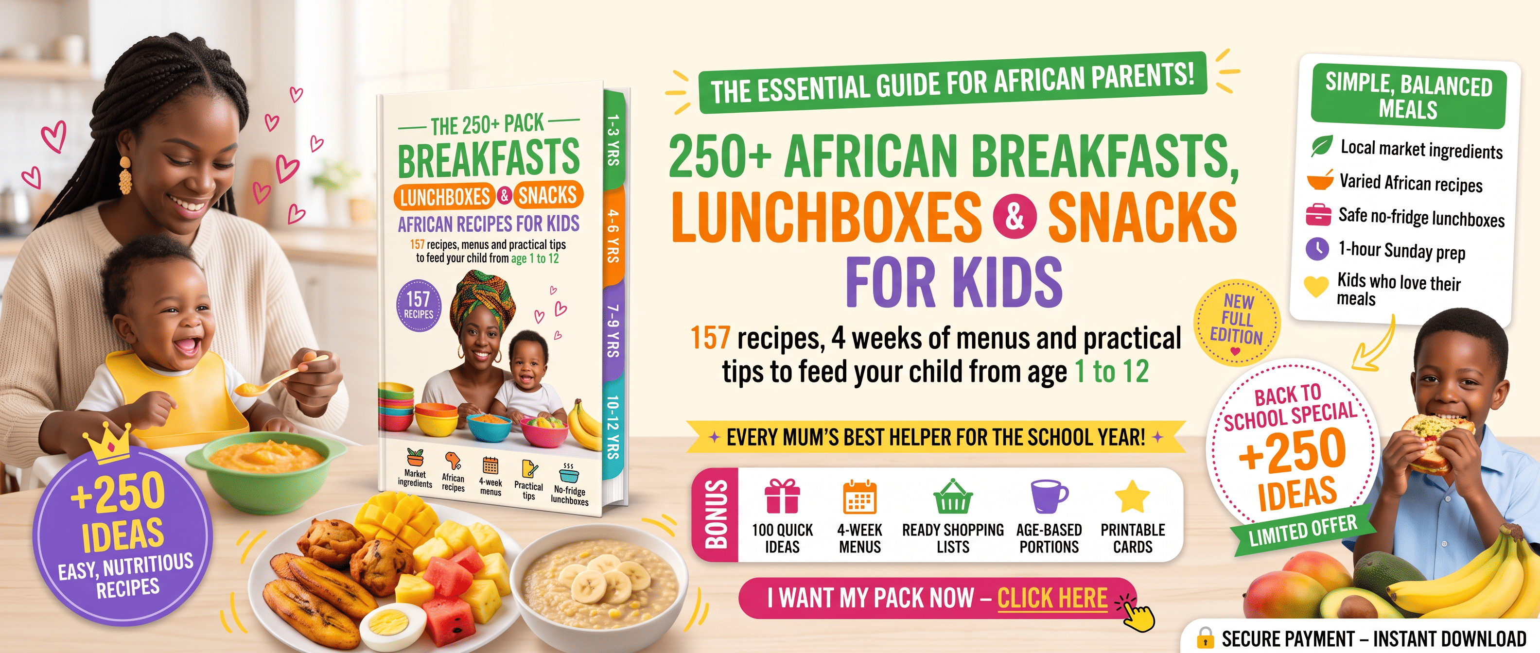 OVER 250 AFRICAN BREAKFAST, LUNCH BOX & SNACK IDEAS FOR KIDS