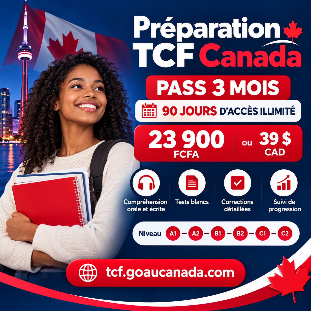 Préparation TCF Canada – Pass 3 mois