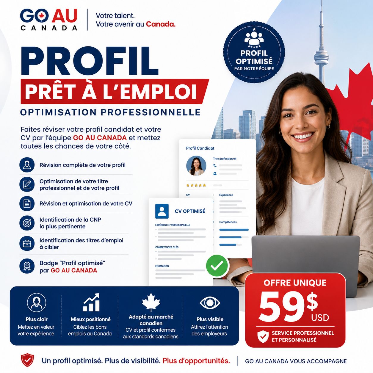 Profil candidat Prêt à l’Emploi GO AU CANADA