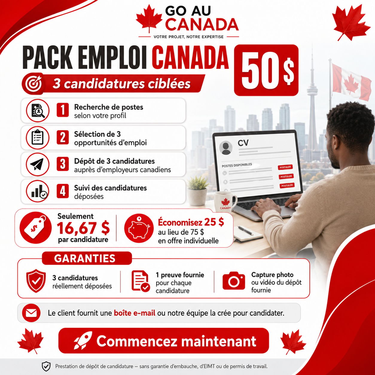 Pack Emploi Canada – 3 candidatures ciblées 🇨🇦