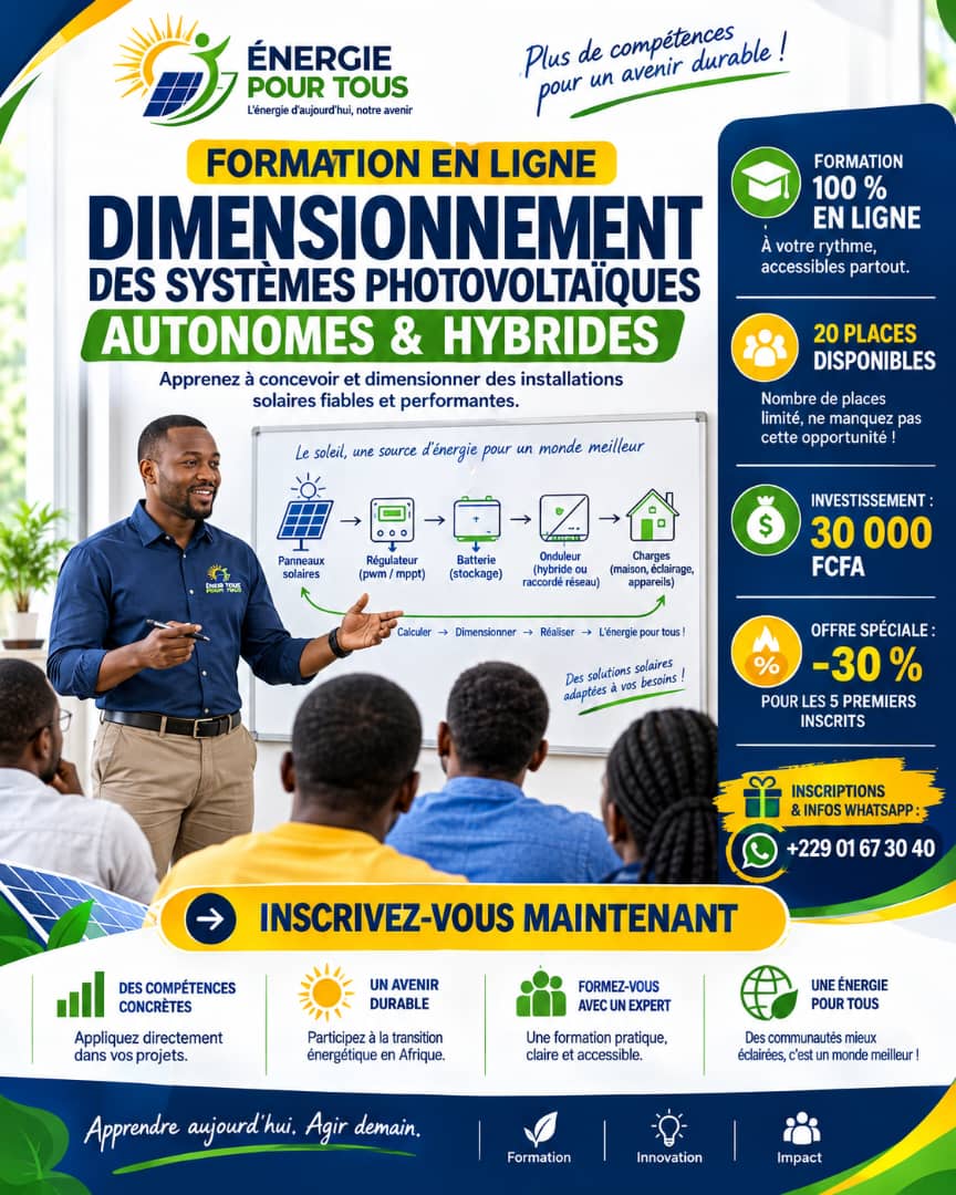 Dimensionnement d'un système solaire photovoltaïque autonome et hybride