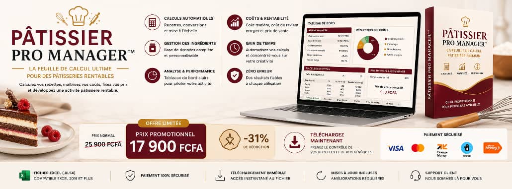 Pâtissier Pro Manager™- Calculateur de Coûts et Marges pour Pâtissiers