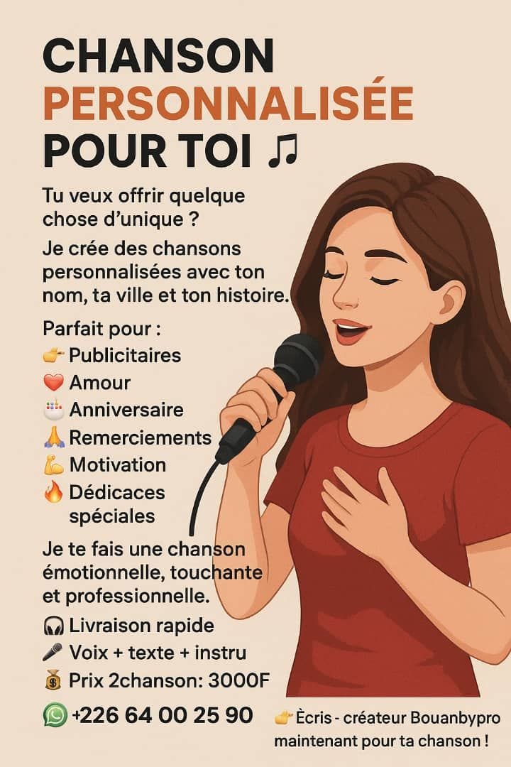 Chanson personnalisé et professionnel