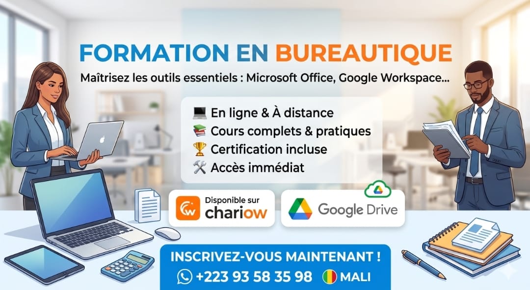 Formation Bureautique en ligne — 100% Pratique