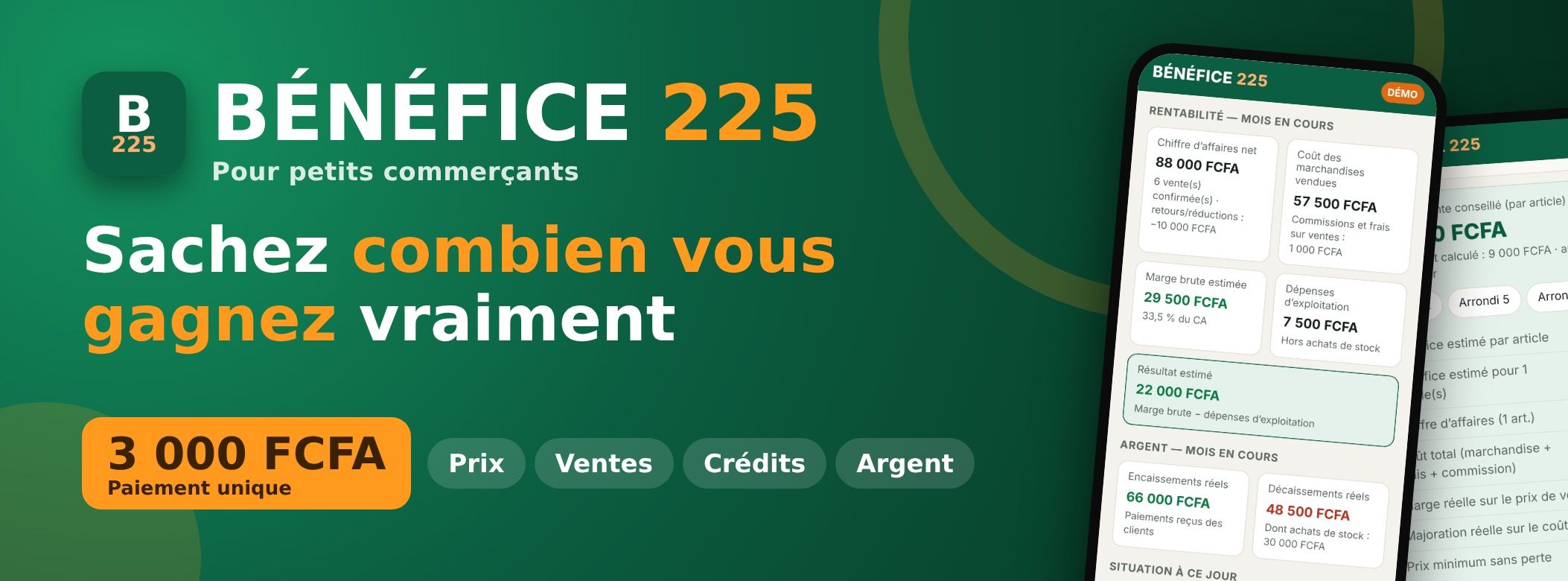 BÉNÉFICE 225 — Le gestionnaire de bénéfices du commerçant