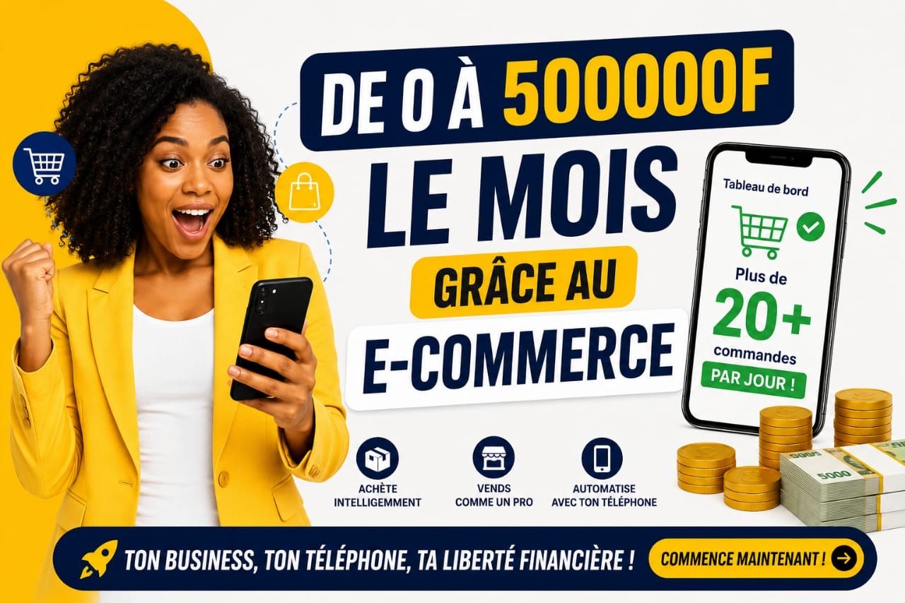 Le système E-commerce autonome. Crée, lance et automatise ton business en ligne avec ton téléphone