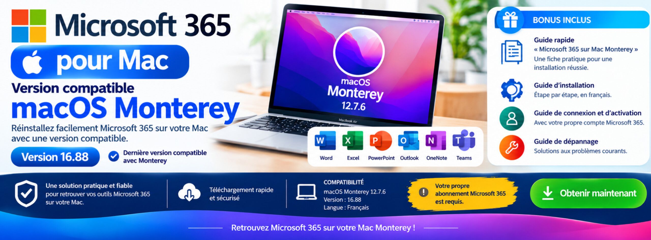 Microsoft 365 pour Mac : Version compatible macOS Montery