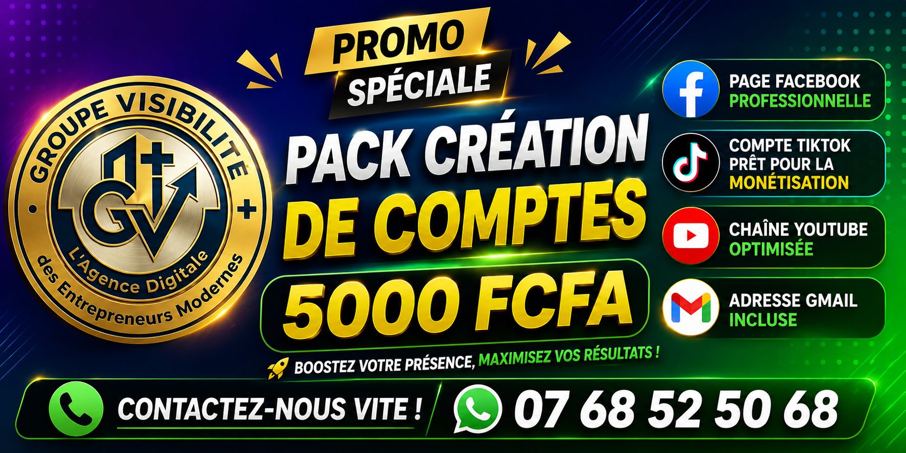 PACK CREATION DE PAGE PROFESSIONNELLE