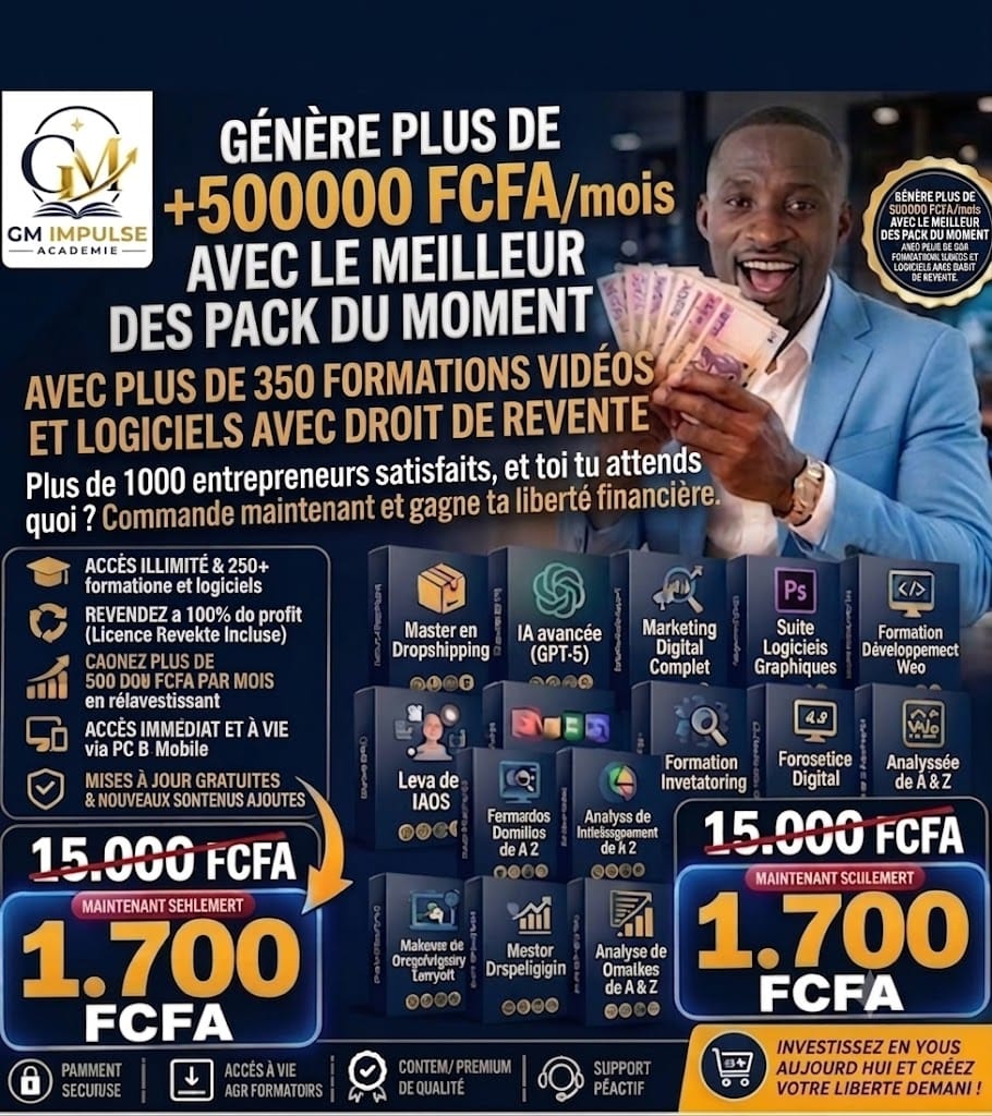 + 350 Formations vidéos et logiciels Pro. Accès à vie