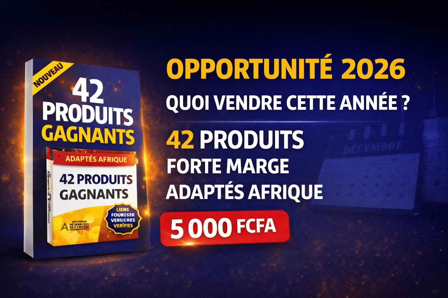 42 Produits Gagnants 2026 – Forte Marge – Adaptés Afrique