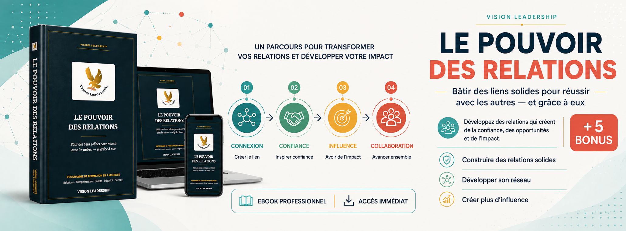 Le Pouvoir des Relations – La méthode des 5 Piliers (Ebook + 5 bonus)