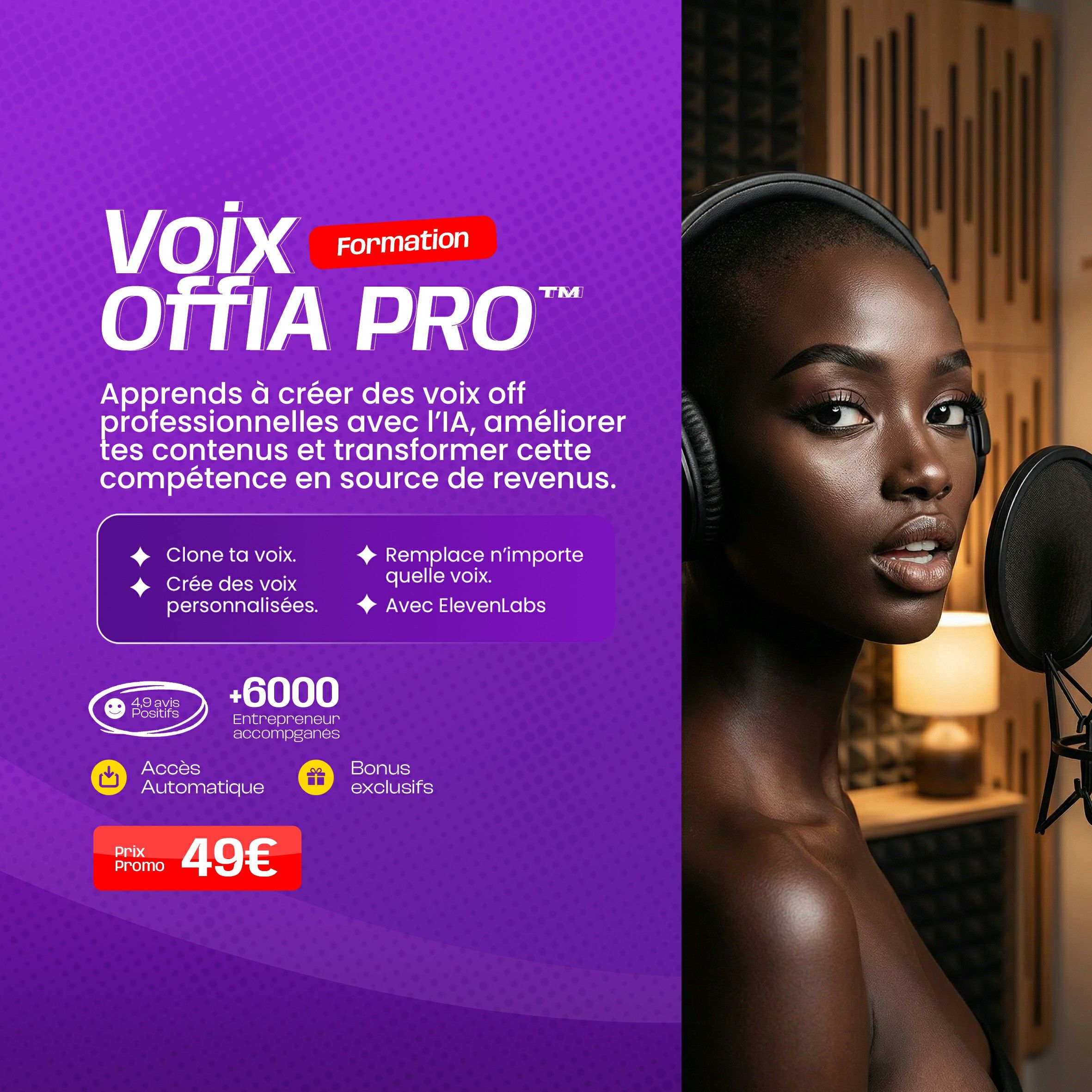 Voix off IA PRO - crée des voies off ultra réalistes grâce à L'IA