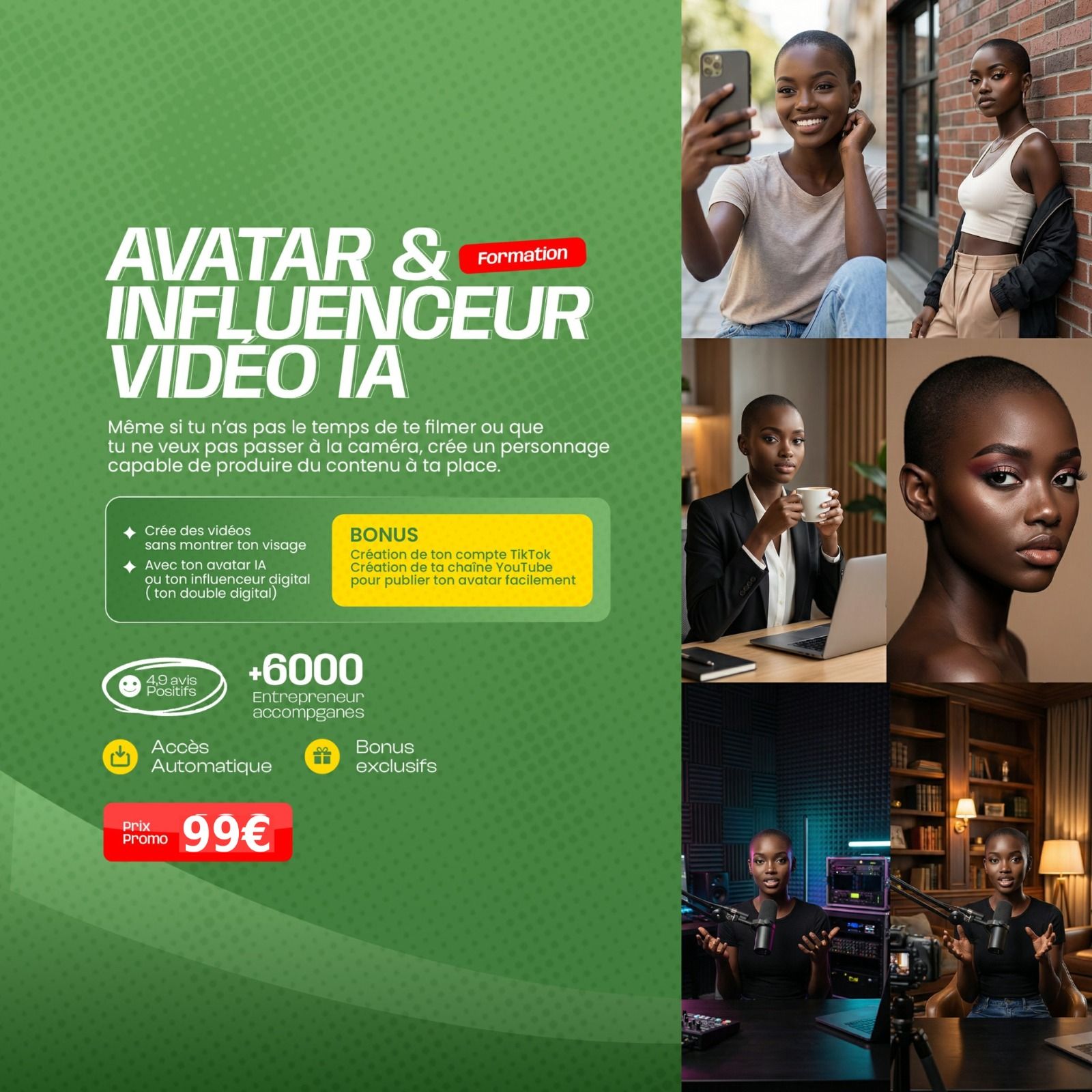 🎭 AVATAR & INFLUENCEUR IA Apprends à créer des avatars et influenceurs IA réalistes grâce à l'IA