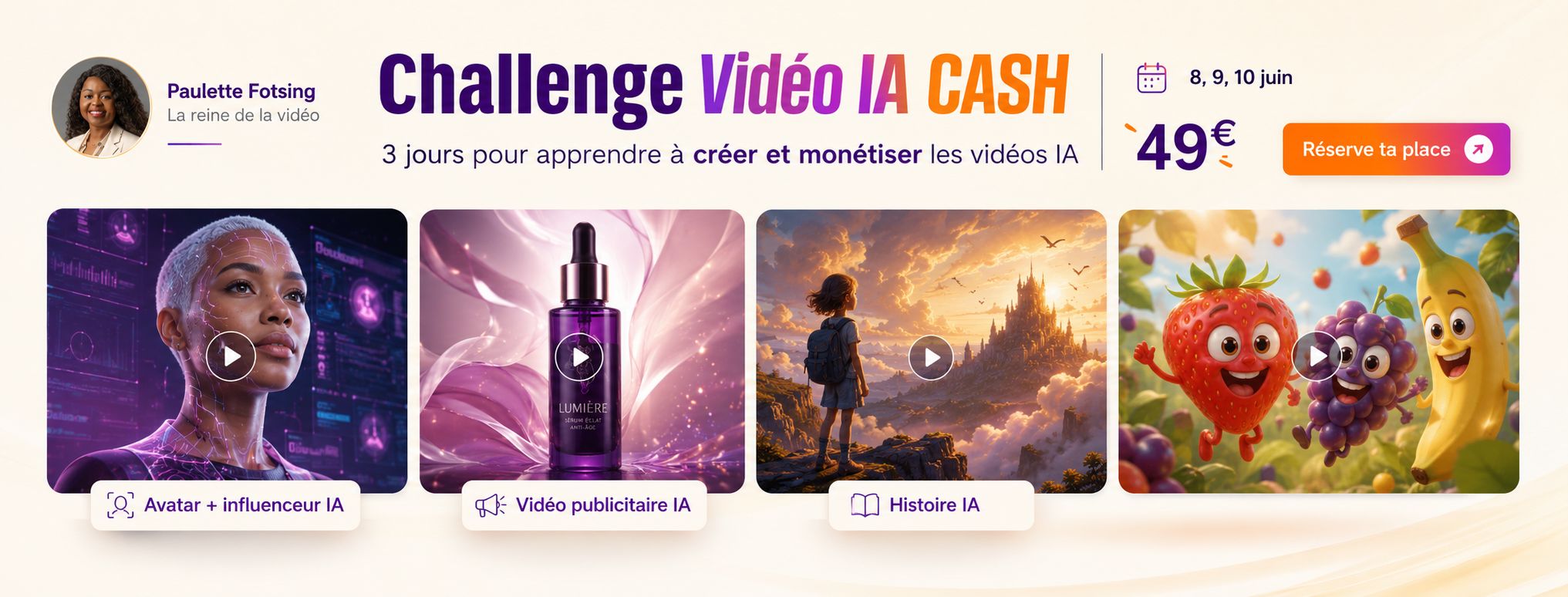 3 jours pour créer tes premières vidéos IA et générer tes premiers revenus - Challenge