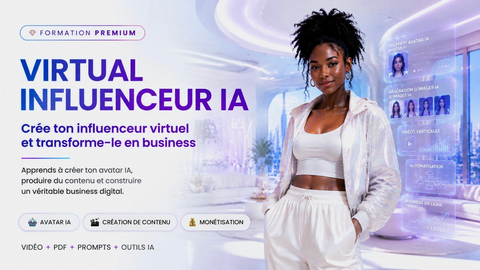 VIRTUAL INFLUENCEUR IA — Crée ton influenceur virtuel et transforme-le en business automatisé