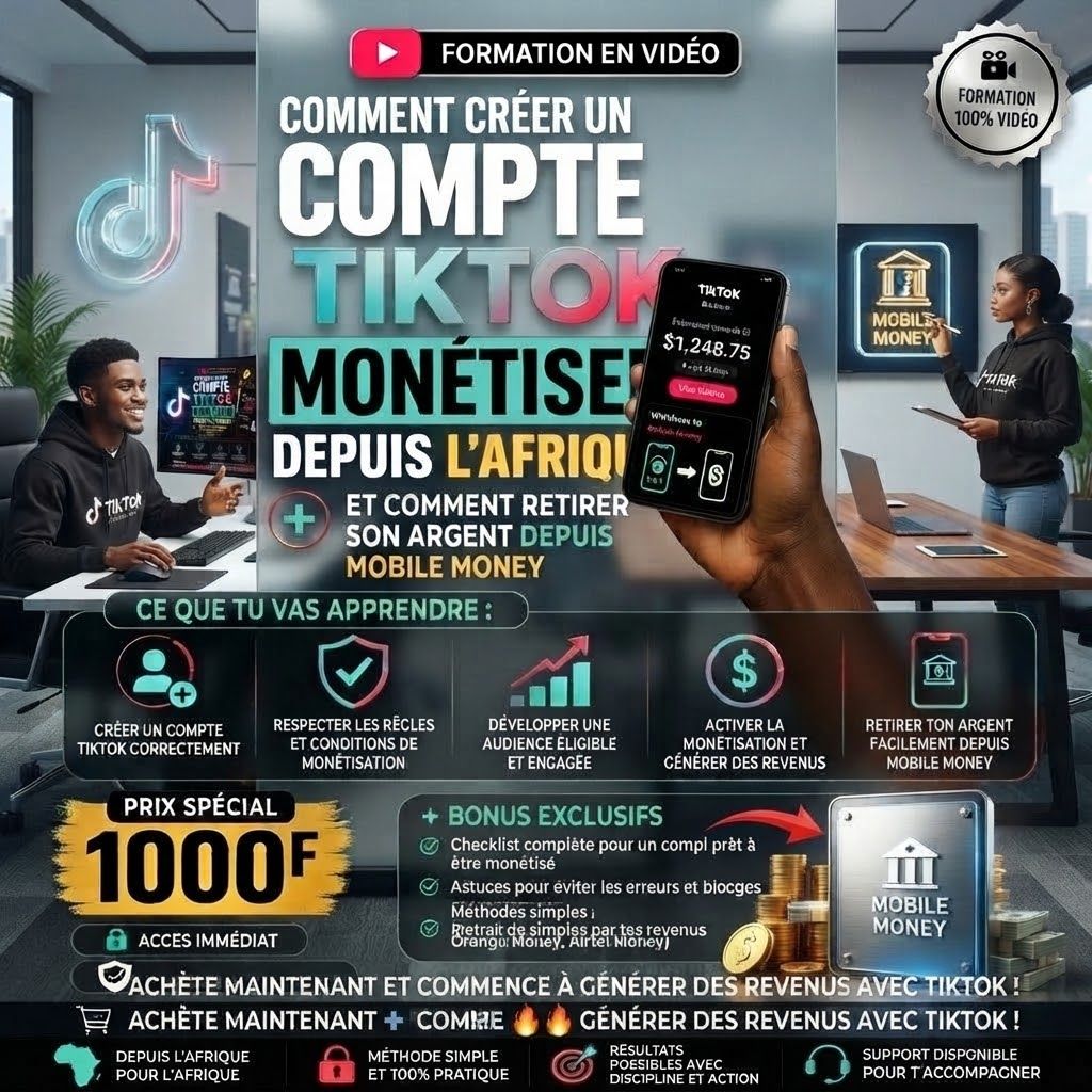 Formation: Création de compte Tiktok monetisable