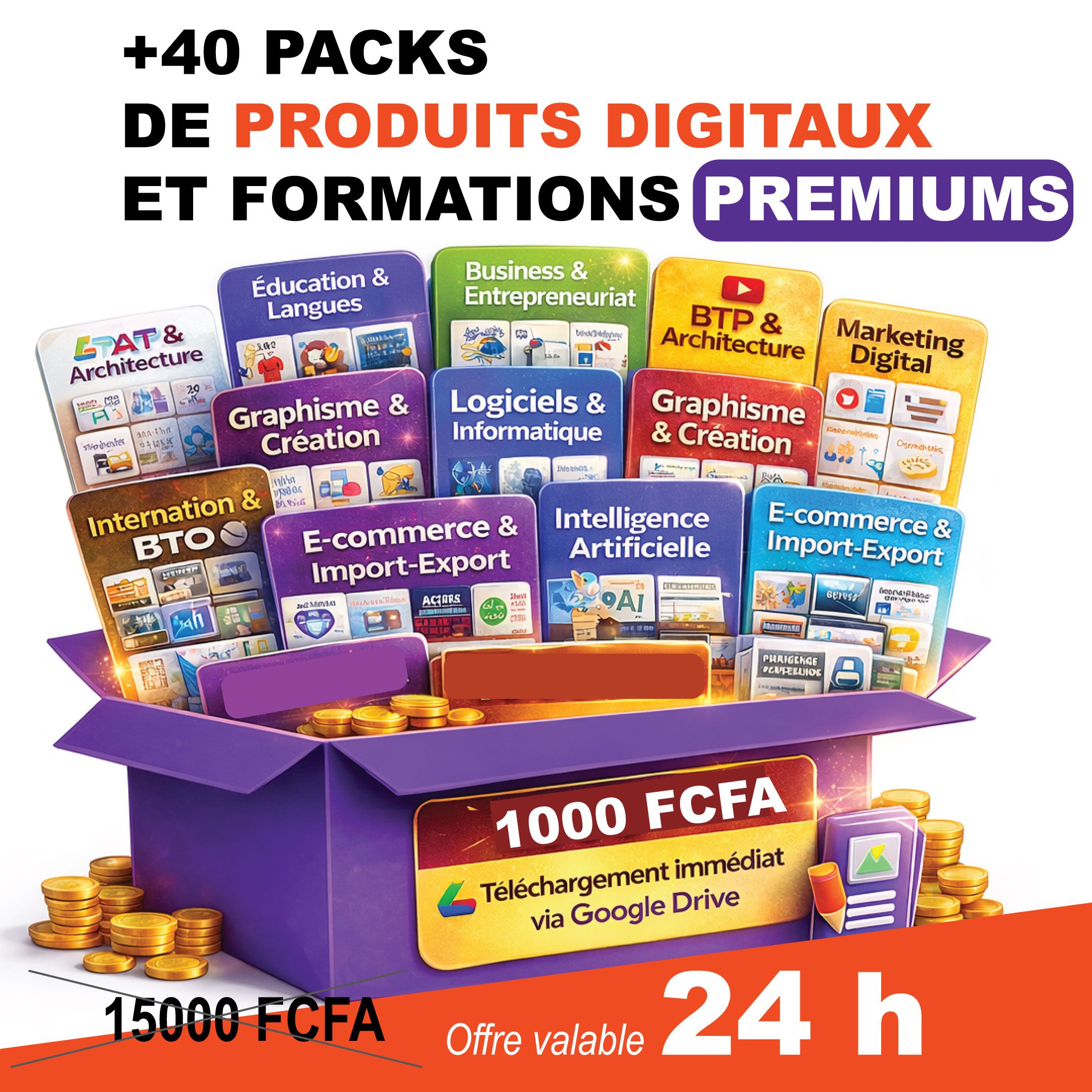 +40 packs produits digitaux