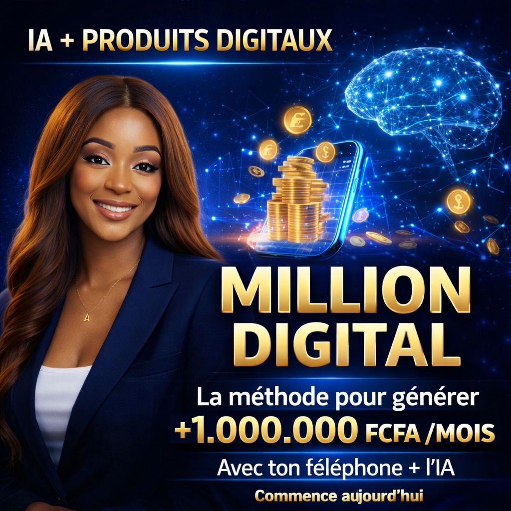 MILLION DIGITAL: LA MÉTHODE POUR GÉNÉRER +1.000.000 FCFA PAR MOIS GRÂCE À TON TÉLÉPHONE ET À L'IA