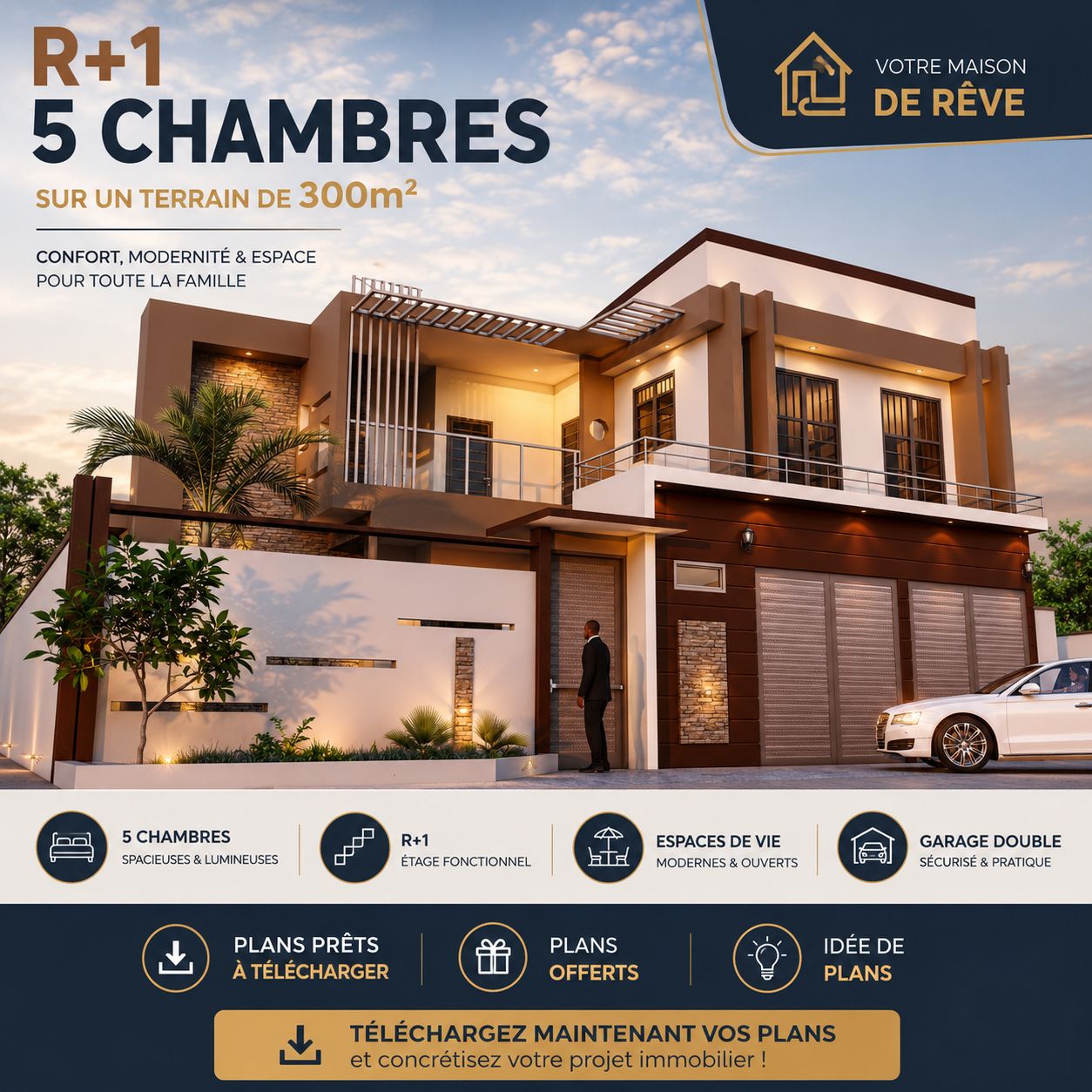 Villa R+1 Elite 5 Chambres sur 300m²
