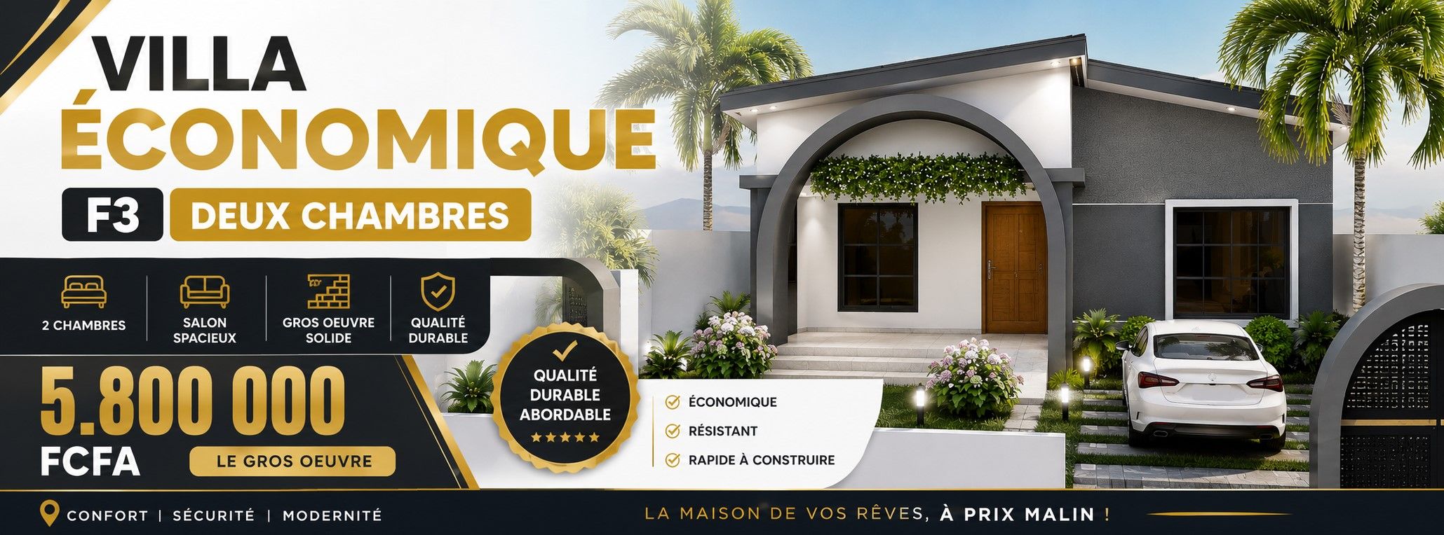 Villa F3 Économique : Bâtissez Votre Maison à 7 Millions FCFA