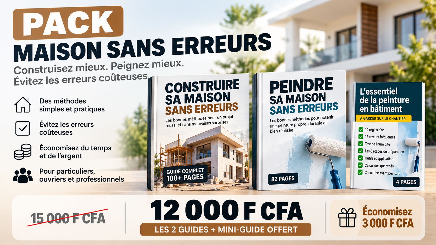PACK COMPLET GUIDE CONSTRUCTION+REUSSIR CES TRAVAUX DE PEINTURE