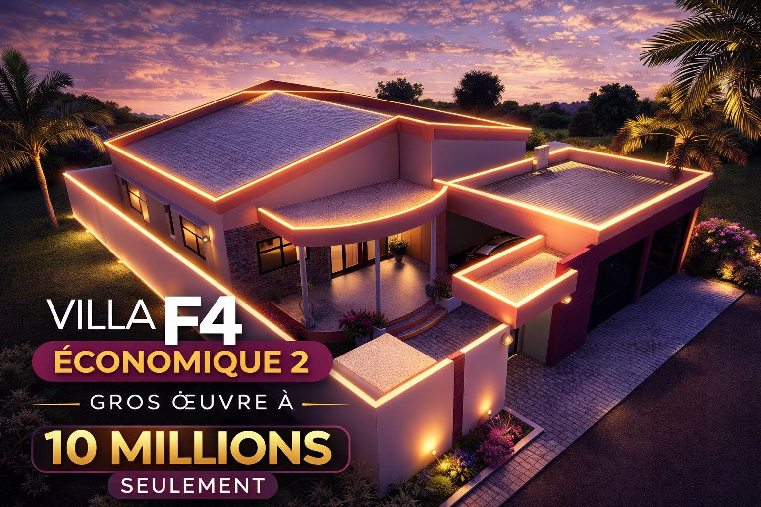 Villa F4 Économique 2: Gros Œuvre à 10 Millions Seulement