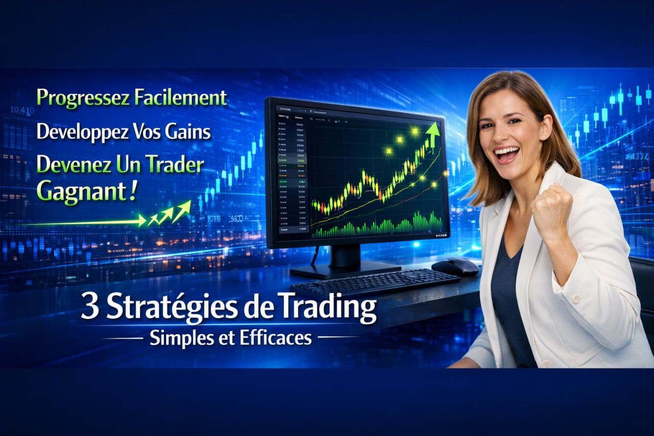 '3 STRATEGIES DE TRADING SIMPLES ET EFFICACES' , le manuel qui forme les TRADERS PRO & RENTABLES!