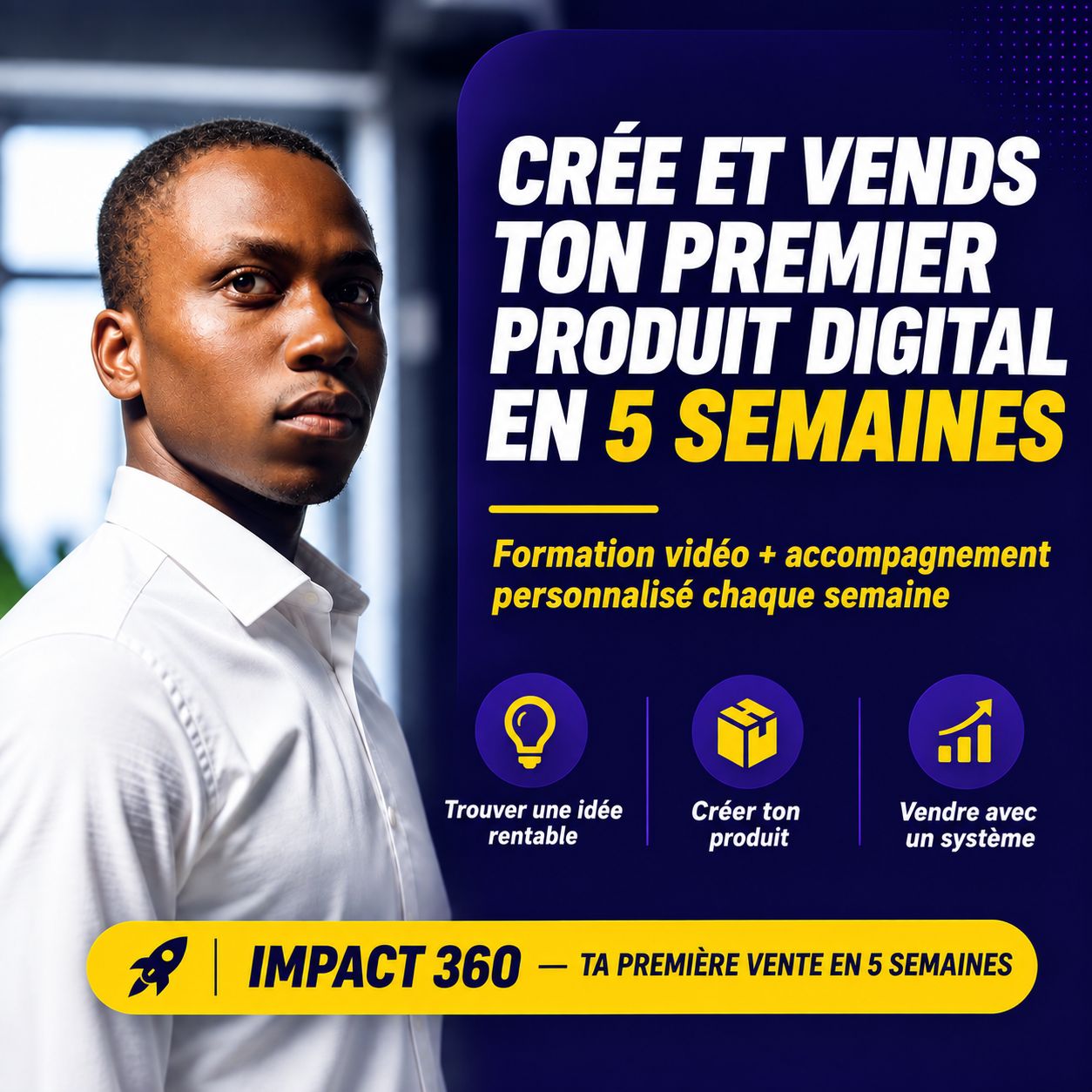 Lance ton produit digital et fais ta première vente en 5 semaines avec moi.