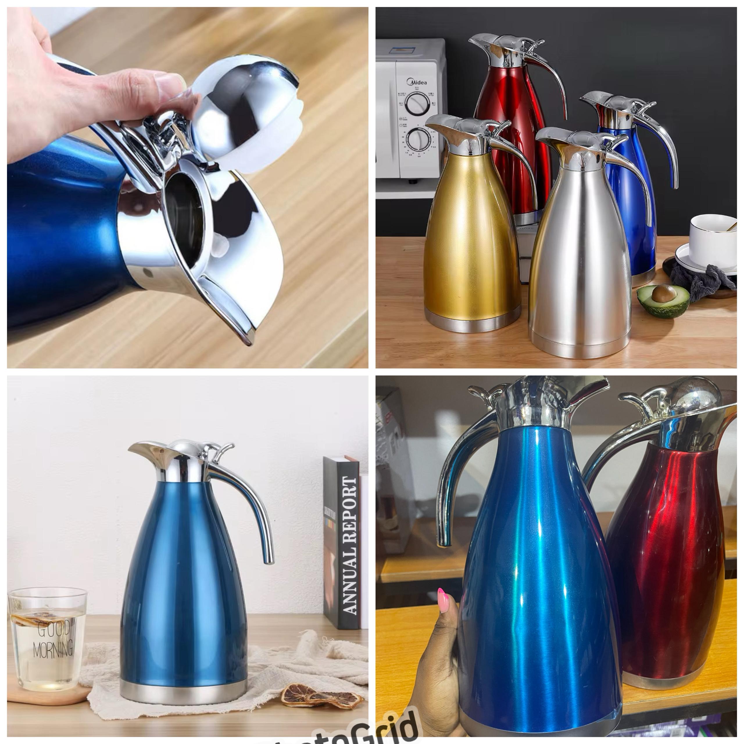 Carafe isotherme élégante en bleu métallique